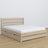Doppelbett gebleichte Eiche mit Schublade – Eichenkopfteil, Nahaufnahme