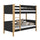 Black and Oak Wooden Bunk Bed – Children’s Room, Solid Wood, Scandinavian Style