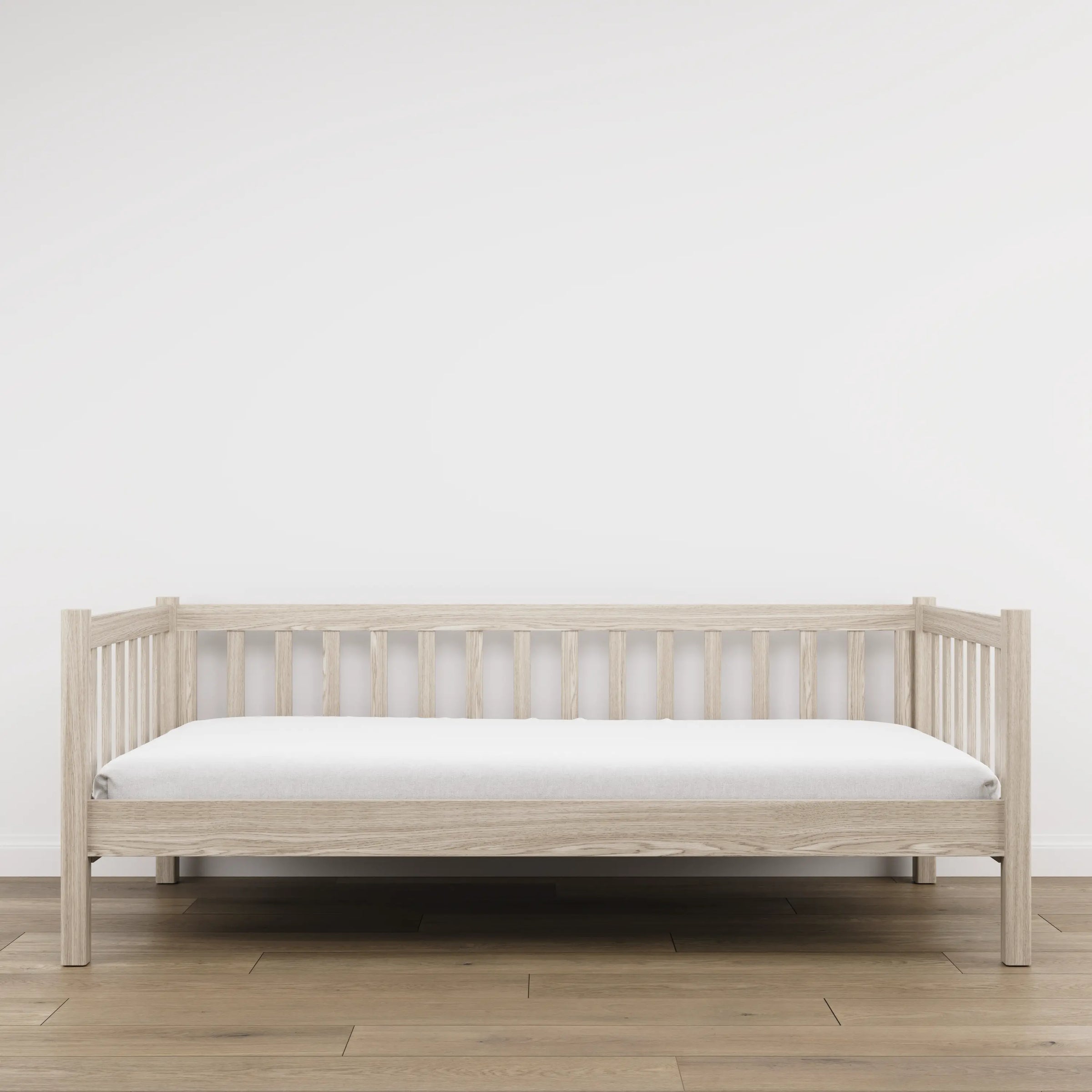 Sofa-Bett Eiche gebleicht aus Eiche – Maße und Schema, Nizio