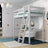 Grey Wooden Loft Bed – Free Space Under the Sleeping Area, Nizio