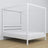 Lit double blanc avec baldaquin – cadre décoratif en bois, scandinave
