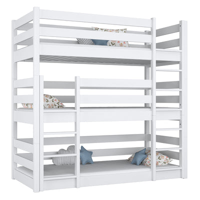 lit superposé 3 niveaux N01 en bois dans la couleur sur commande RAL/NCS – bois massif, Nizio