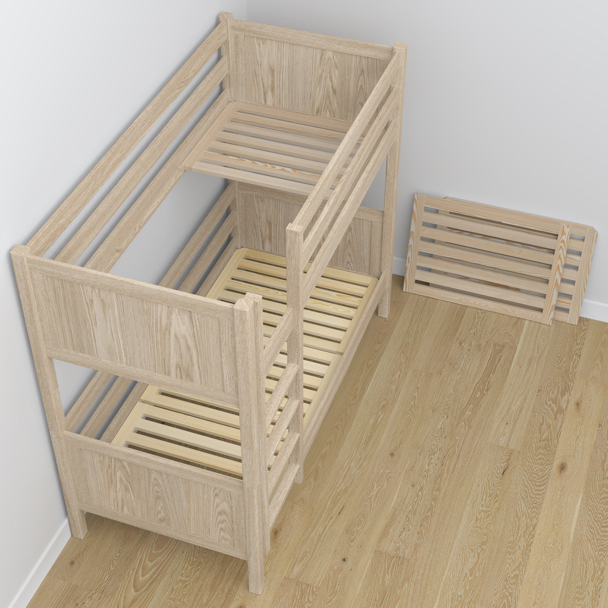 Oak Bunk Bed Bleached Oak – Upper and Lower Sleeping Area, Scandi