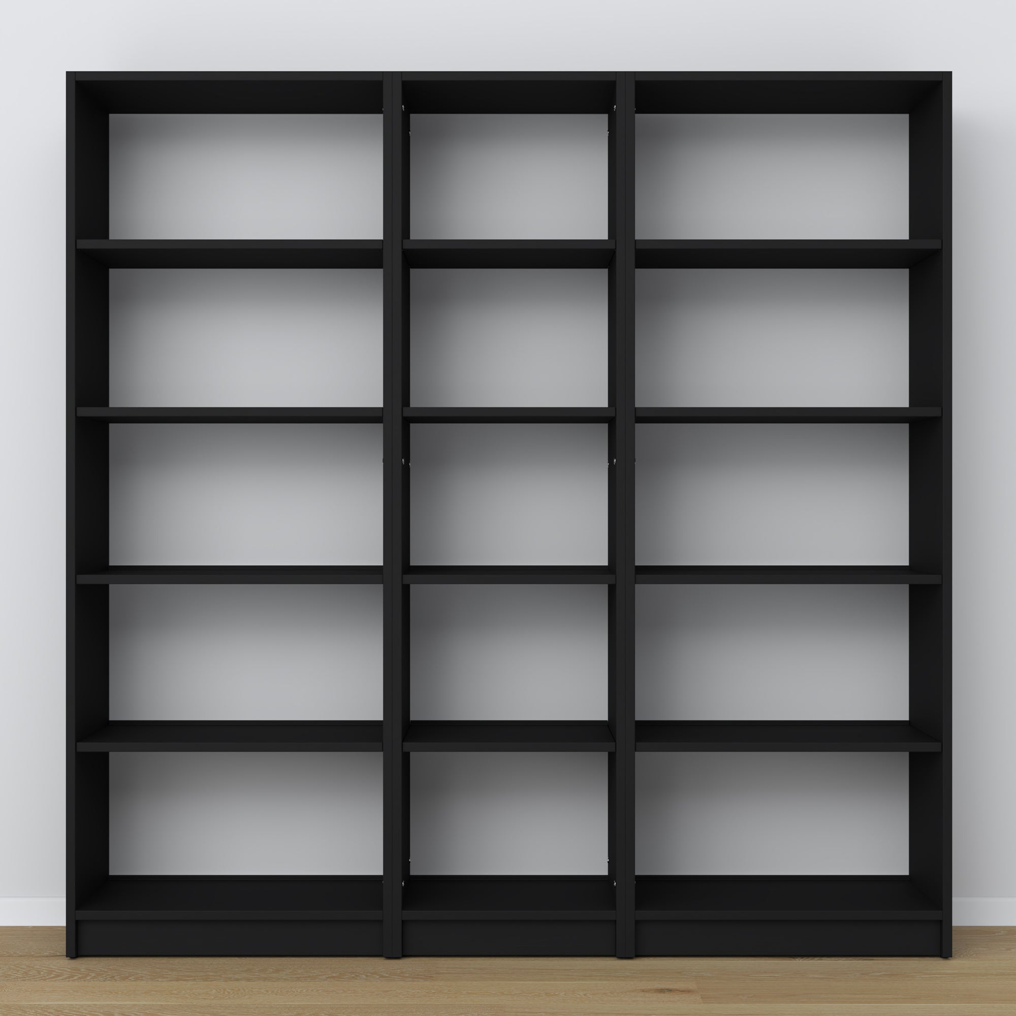 Bookcase wooden black in the living room – Scandinavian arrangement, Nizio