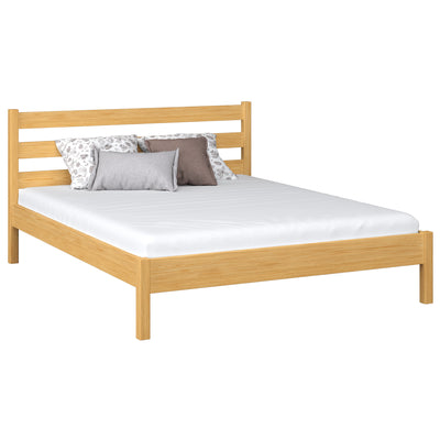 Holz-Doppelbett N01 Kiefer natur – Gesamtansicht, massives Kiefernholz