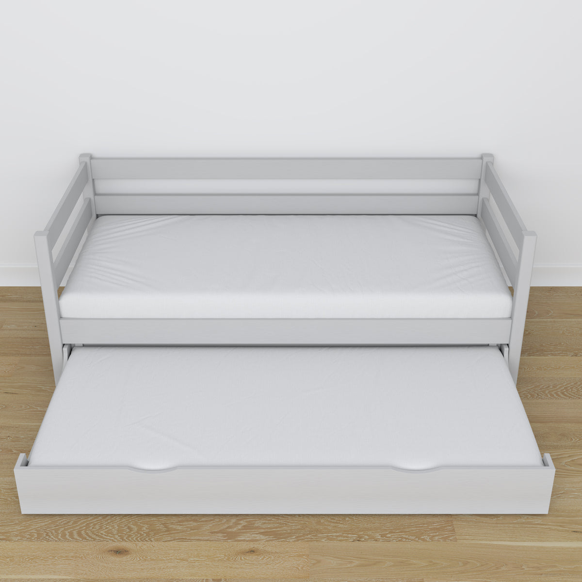 Sofabett mit Schublade für Matratze grau aus Holz – Maße, Nizio