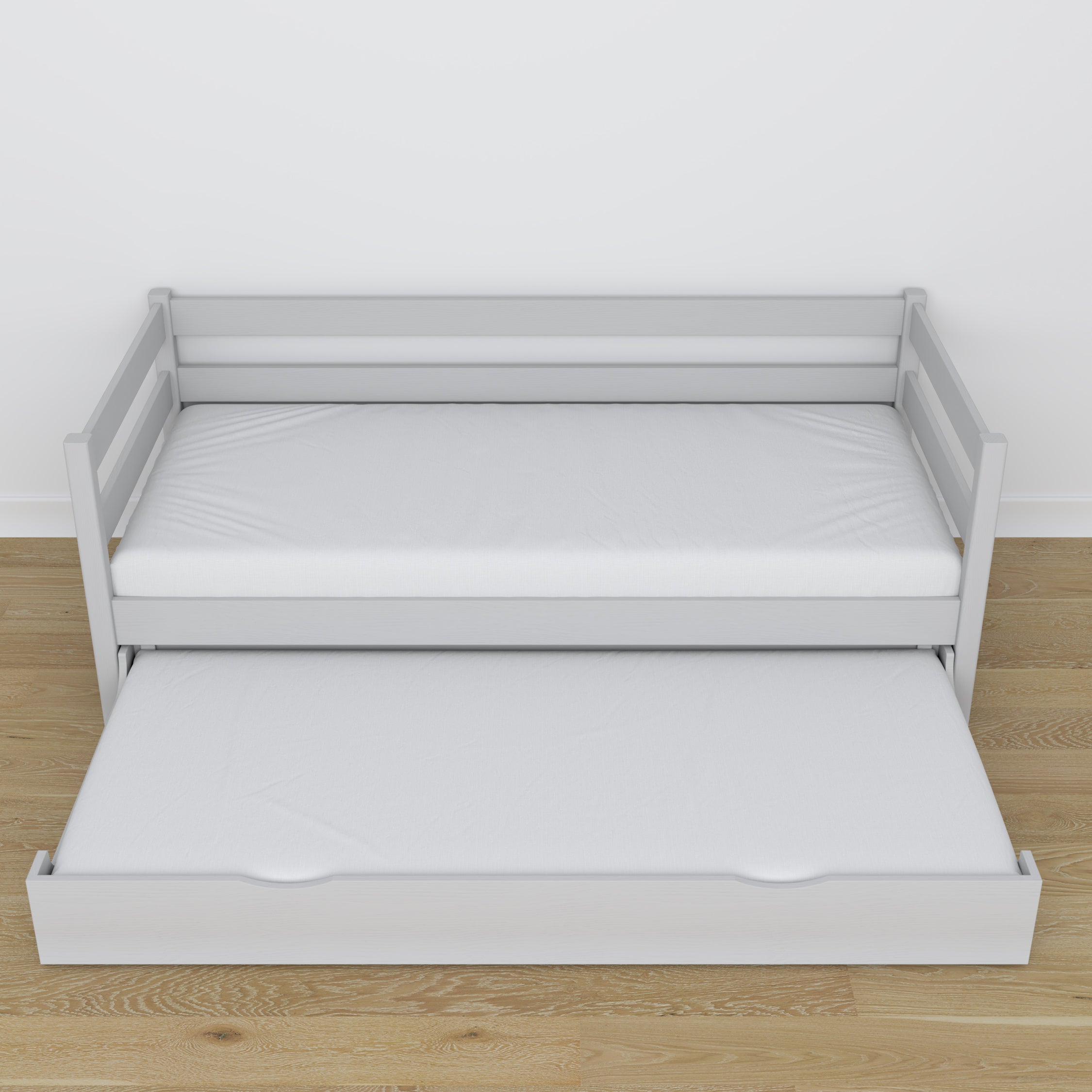 Sofabett mit Schublade für Matratze grau aus Holz – Maße, Nizio