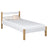 Einzelbett aus Holz weiß-eiche – Kinderzimmer, Massivholz, Scandi-Stil
