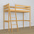 Loft bed natural pine wooden – dimensions and diagram, Nizio