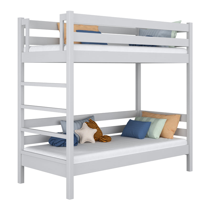 Grey Wooden Bunk Bed – Children’s Room, Solid Wood, Scandinavian Style