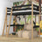 Black and Oak Wooden Loft Bed – Free Space Under the Sleeping Area, Nizio