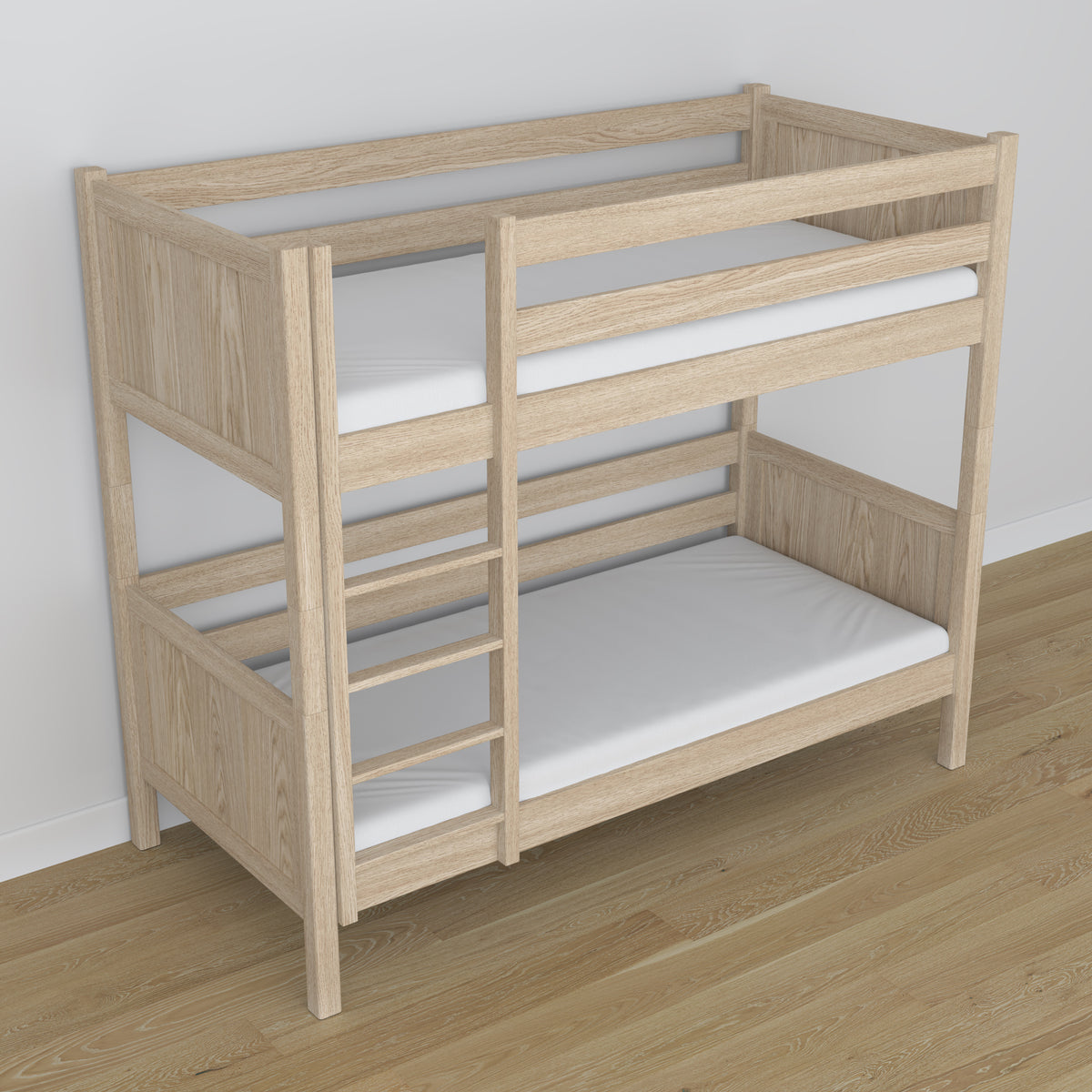 Oak Bunk Bed Bleached Oak – Close-up of Joints and Wood Details