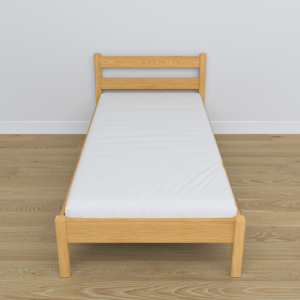 Lit pin naturel en bois – dimensions et schéma, Nizio Home