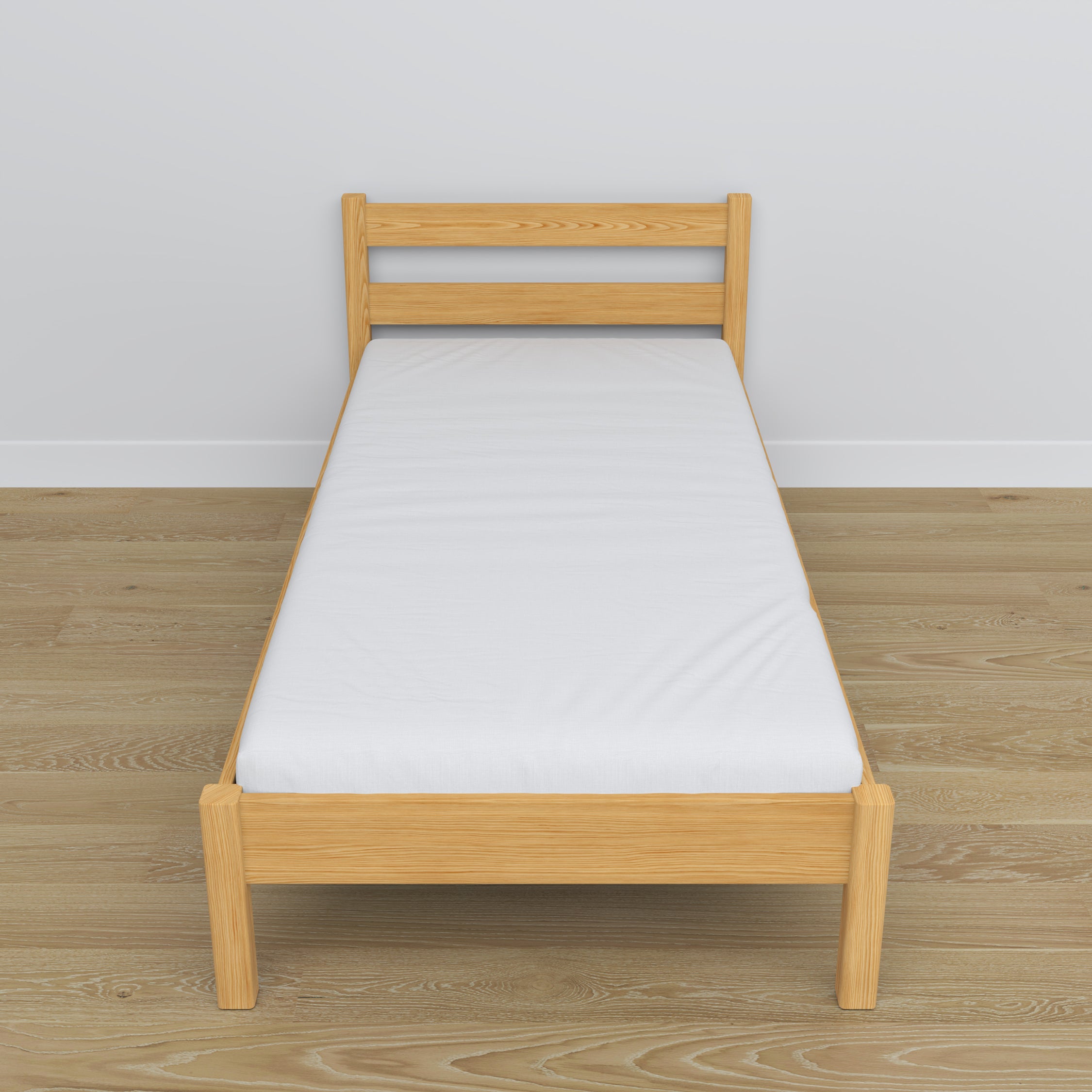 Lit pin naturel en bois – dimensions et schéma, Nizio Home