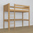 Oak Loft Bed with Desk Natural Oak – Ladder and Safety Rail