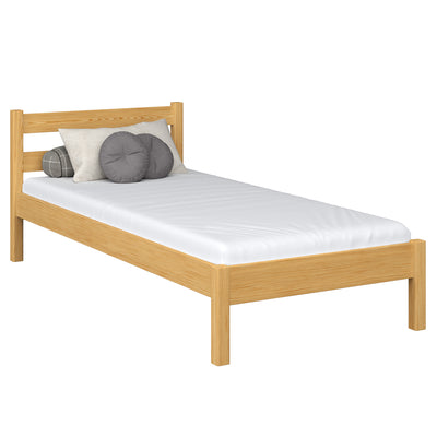Łóżko pojedyncze drewniane sosna naturalna – pokój dziecięcy, lite drewno, styl scandi