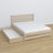 Doppelbett mit Schublade Eiche Eiche gebleicht – Schublade geöffnet, geräumiges Inneres