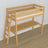 Lit mezzanine pin naturel en bois – vue du dessus na chambre, Nizio