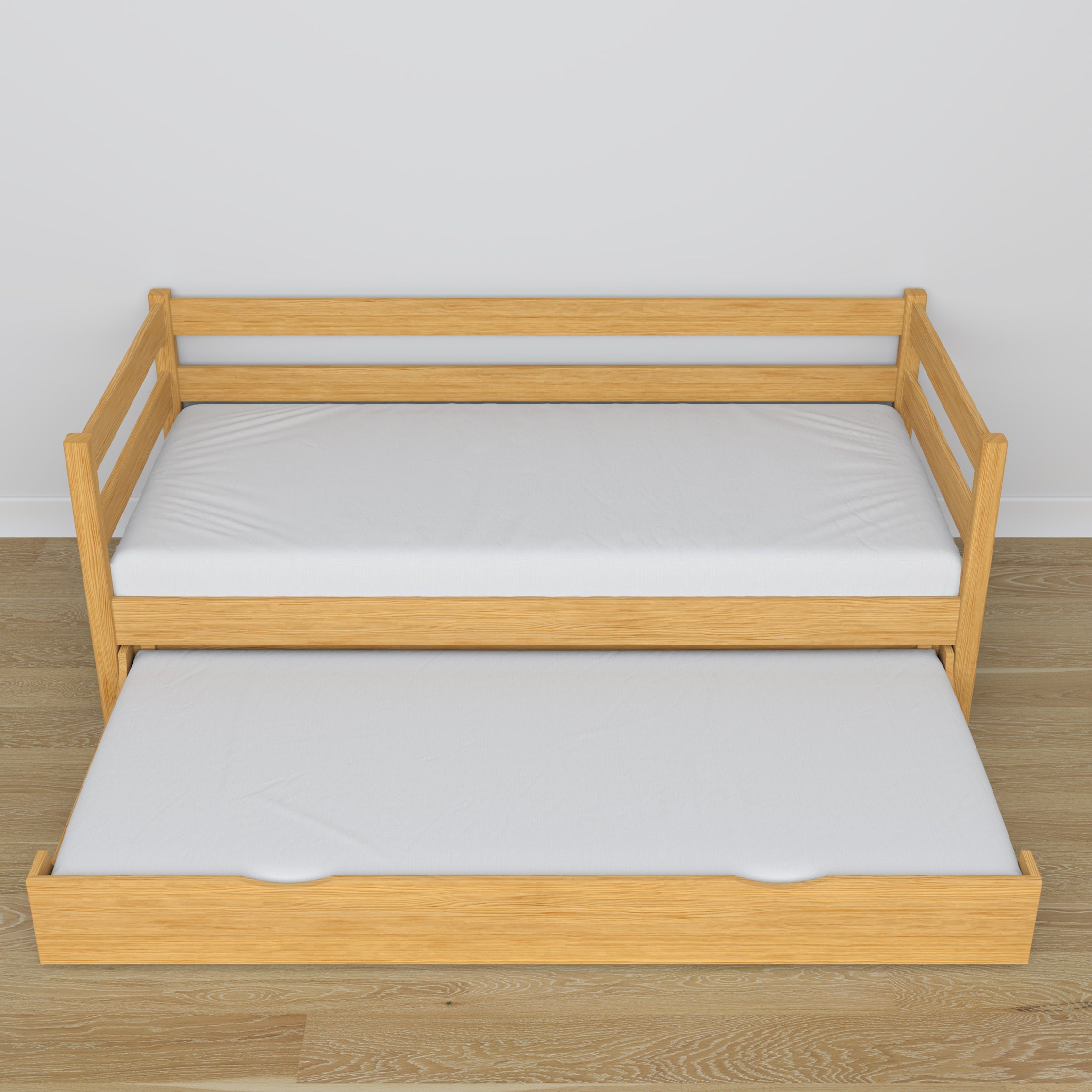 Sofa-lit avec tiroir pour matelas pin naturel en bois – dimensions, Nizio