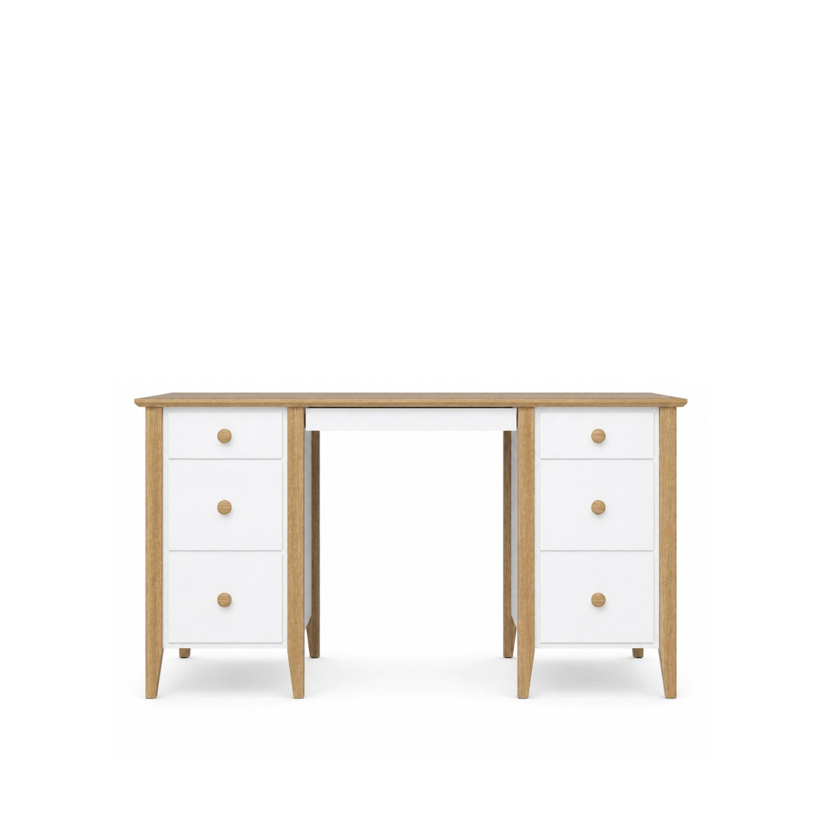 Bureau 6S Scandi en bois blanc / chêne naturel