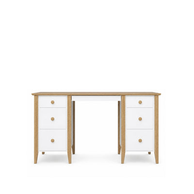 Bureau 6S Scandi en bois blanc / chêne naturel
