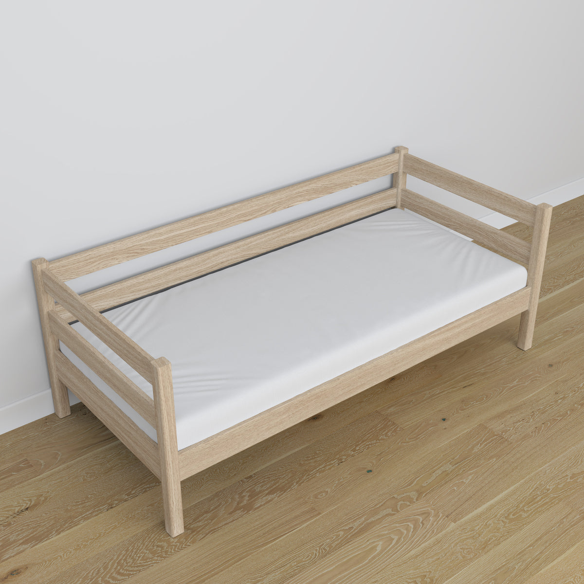 Sofa-Bett Eiche gebleicht aus Eiche – Maße und Schema, Nizio