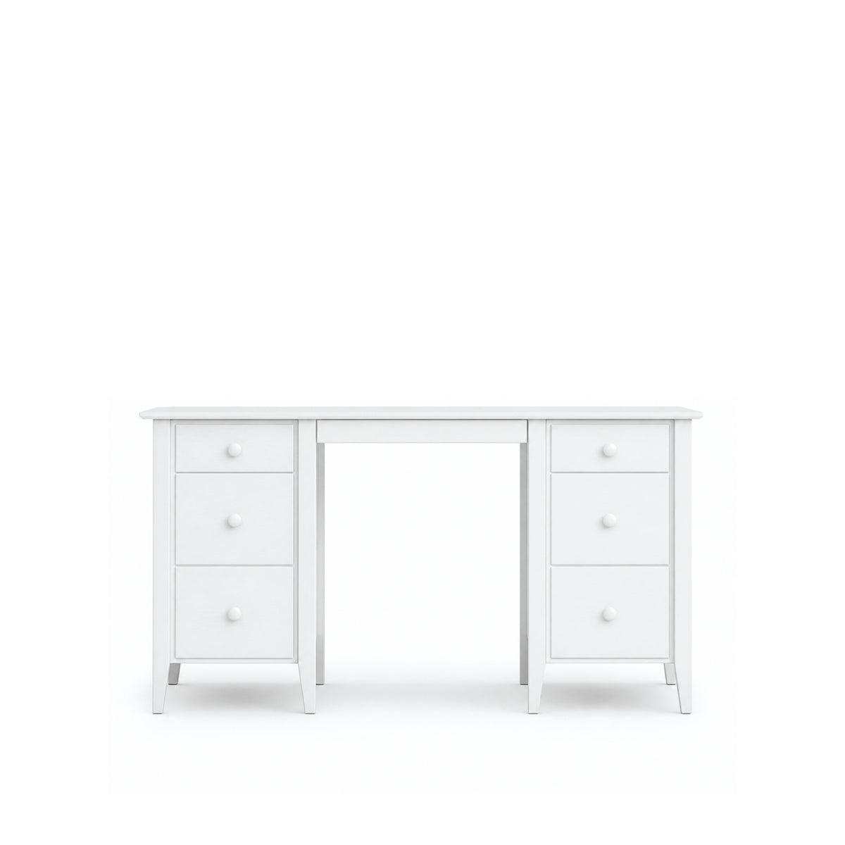Bureau z 6 tiroirmi en bois blanc – bureau i chambre de jeune, scandinave