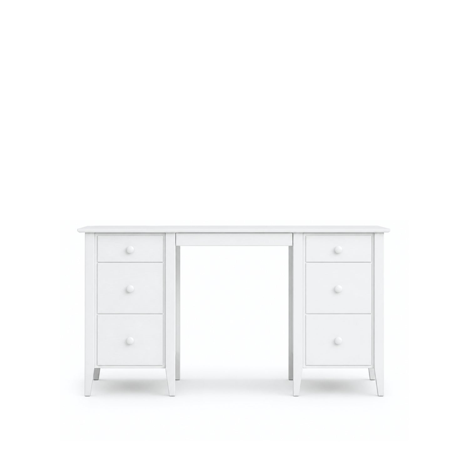 Bureau z 6 tiroirmi en bois blanc – bureau i chambre de jeune, scandinave