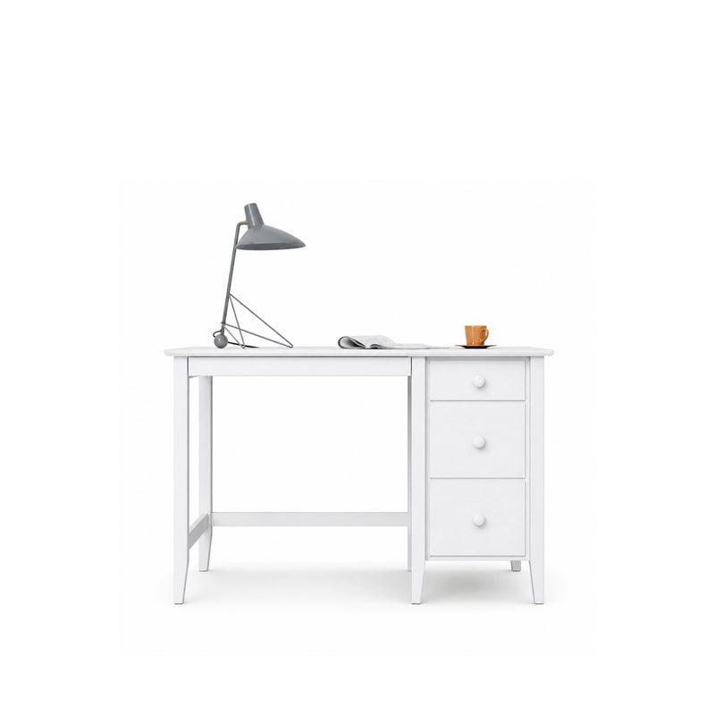Bureau z 3 tiroirmi en bois blanc – bureau i chambre de jeune, scandinave
