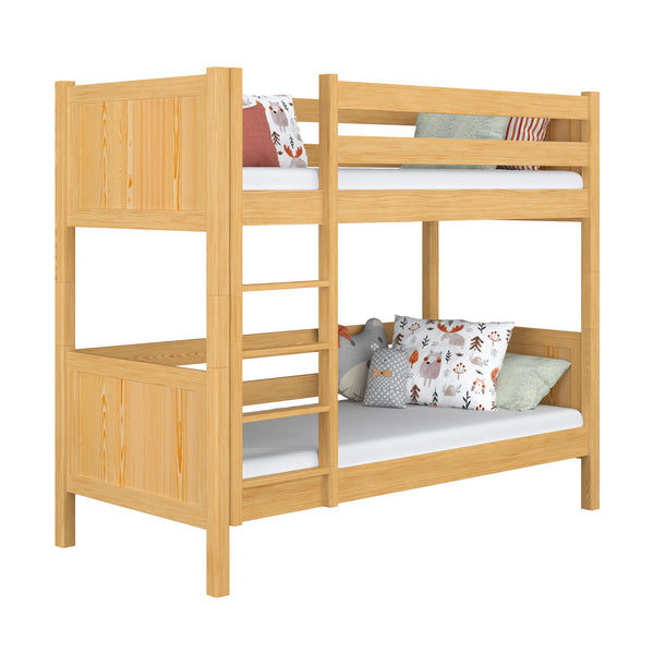 Natural Pine Wooden Bunk Bed – Children’s Room, Solid Wood, Scandinavian Style