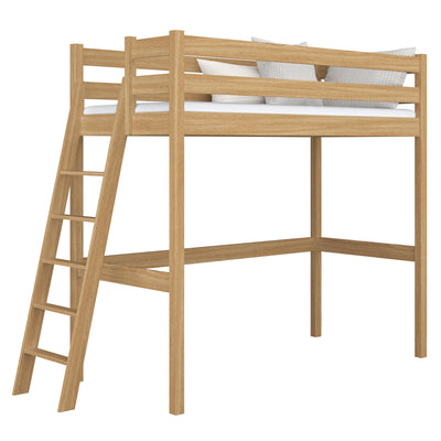 Hochbett Natureiche – Kinderzimmer, Massivholz, Scandi-Stil
