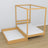 Natural pine canopy bed with drawer – side view, wooden