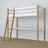 White and Oak Wooden Loft Bed with Desk – Frame and Slats, Nizio