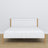 Doppelbett Holz Weiß-Eiche – Seitenansicht, Proportionen und Form, Schlafzimmer