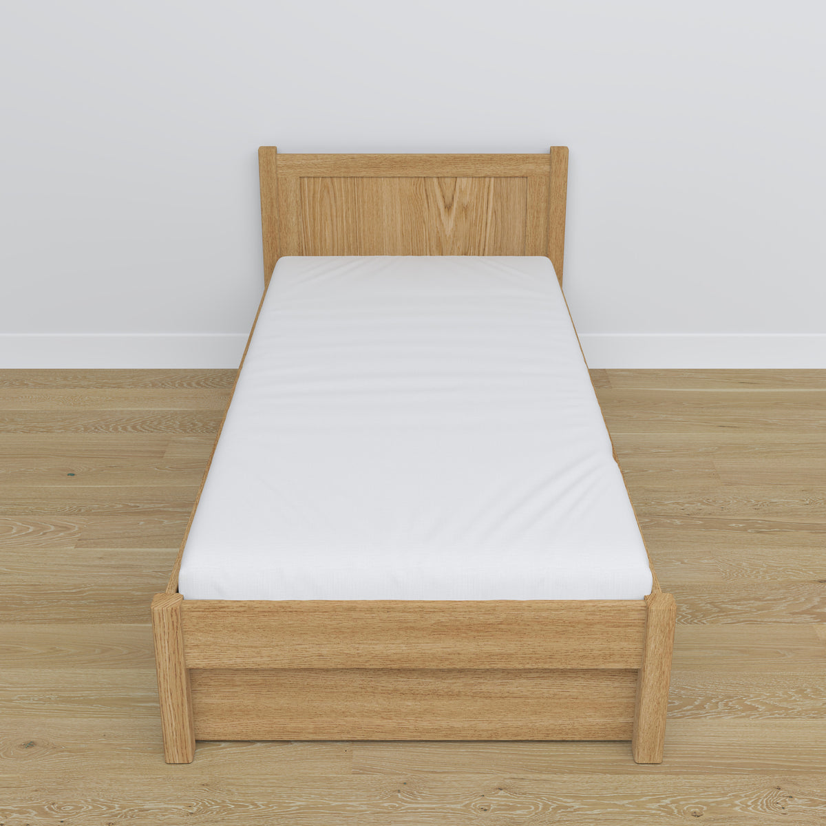Bett Natureiche mit Schublade – Führungsschienen und Eichendetails, Nizio