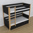 Black and Oak Bunk Bed for Children – Mattress Drawer, Wooden, Nizio