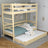 Clear Pine Bunk Bed for Children – Mattress Drawer, Wooden, Nizio