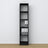 Bookcase wooden black – close-up of shelves and details, Nizio Home