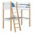 White and Oak Wooden Loft Bed with Desk – Children’s Room, Scandi Nizio