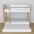 Bunk Bed with Mattress Drawer White and Oak Wooden – Solid Wood, Scandi Style