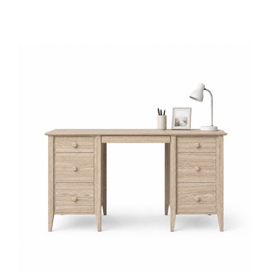 Desk with 6 drawers oak bleached oak – office and youth room, scandi