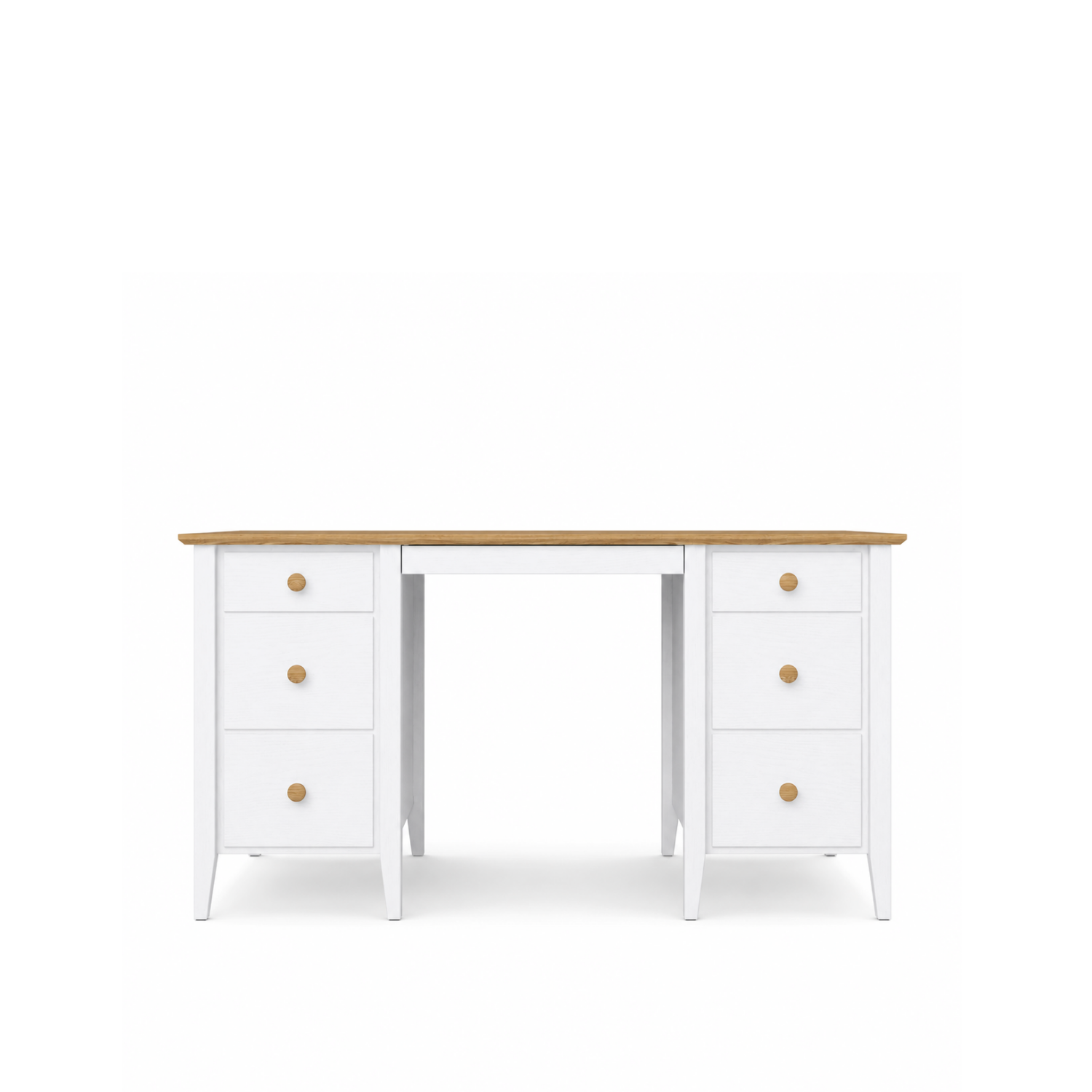 Bureau 6S Scandi en bois blanc / chêne naturel