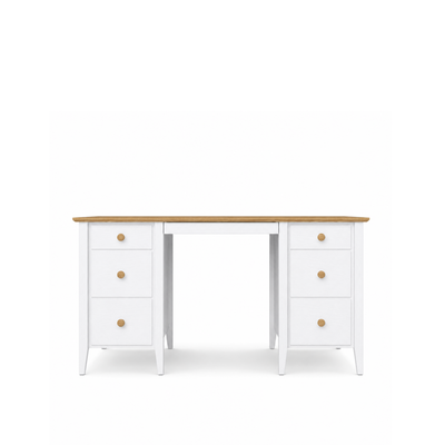 Bureau 6S Scandi en bois blanc / chêne naturel