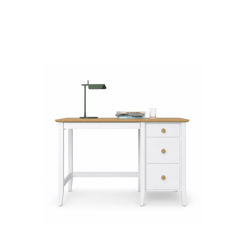 Bureau 3S Scandi en bois blanc / chêne naturel