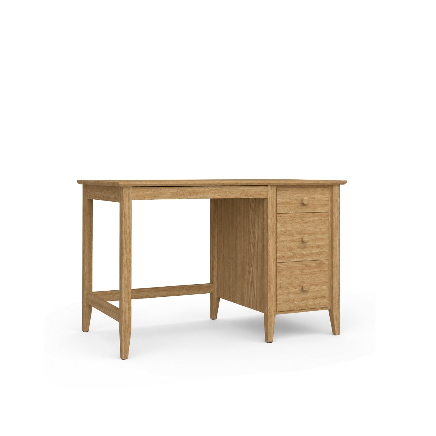 Schreibtisch 3S Natureiche – Tischplatte und Schubladen, Detailaufnahme Eiche, Nizio