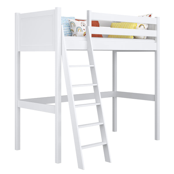 łóżko na antresoli N04 drewniane w kolorze na zamówienie RAL/NCS – lite drewno, Nizio