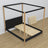 Bett mit Baldachin Schwarz-Eiche aus Holz – Seitenansicht, Scandi-Stil