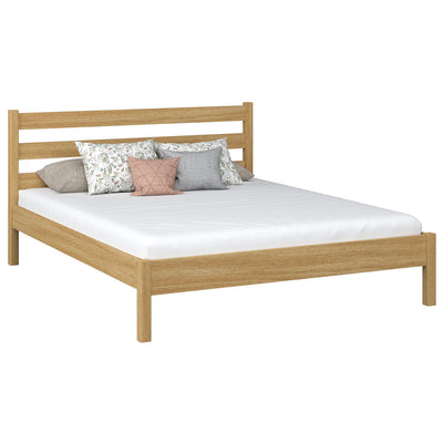 Eichenholz-Doppelbett N01 Eiche natur – Gesamtansicht, massives Eichenholz