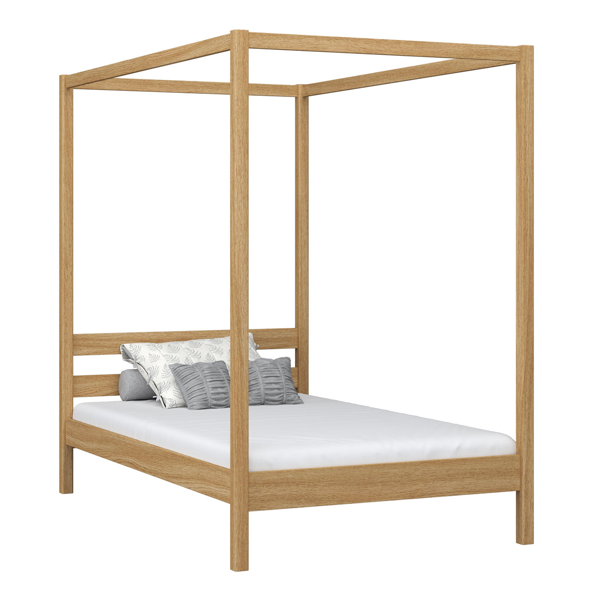 Bett mit Baldachin natürliche Eiche – Kinderzimmer, skandinavischer Stil Nizio