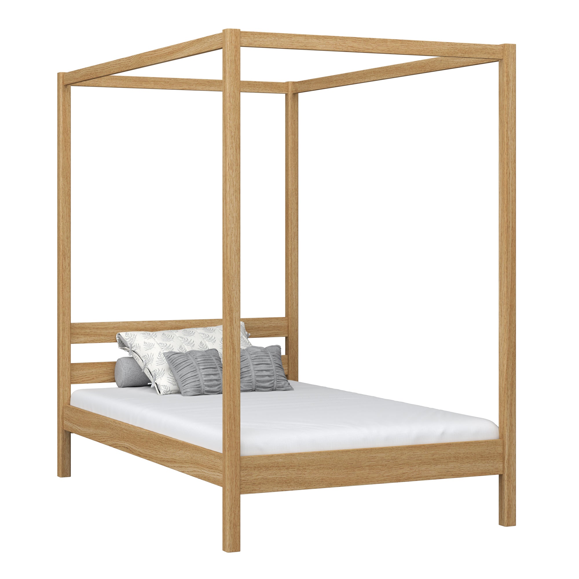 Bett mit Baldachin natürliche Eiche – Kinderzimmer, skandinavischer Stil Nizio
